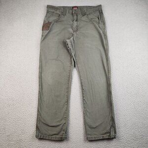 Wrangler Workwear Pants Men's 34x30 Ripstop Straight Leg Green